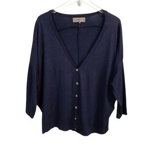 Groceries Apparel | Organic Cotton Hemp Button Front Oversized Slouchy Cardigan